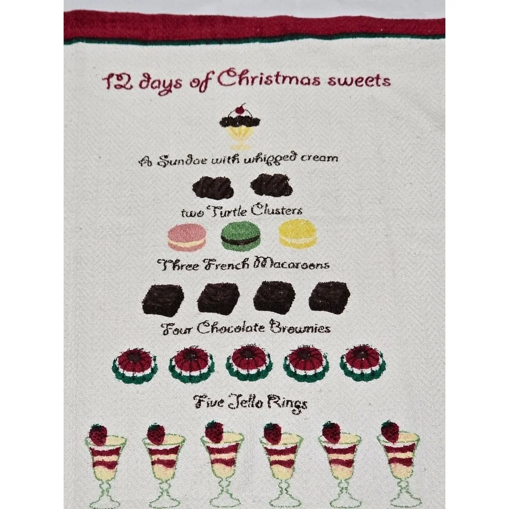 12 Days of Christmas Sweets Kitchen‎ Towel Holiday Baking Kitchen Decor /0183